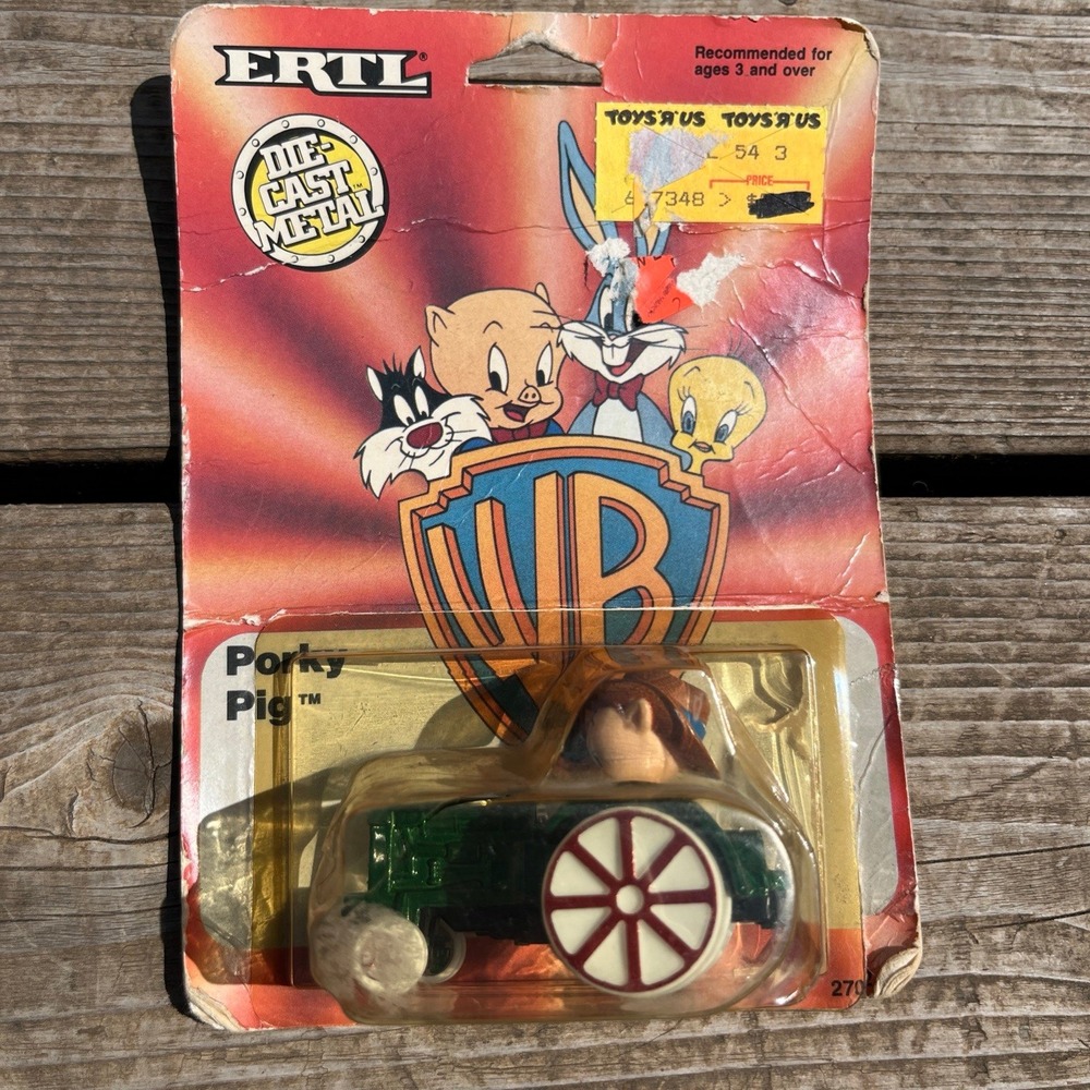 Looney Tunes ERTL 1988 Porky Pig Die Cast Tractor W25 Package Damage